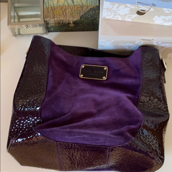 Purple Kate Spade leather and suede handbag - Picture 6 of 12